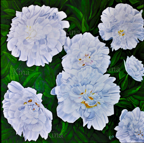 White peonies