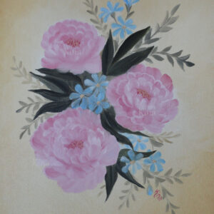 Pink peony painting